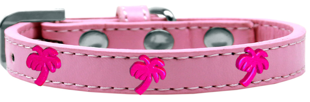 Pink Palm Tree Widget Dog Collar Light Pink Size 10